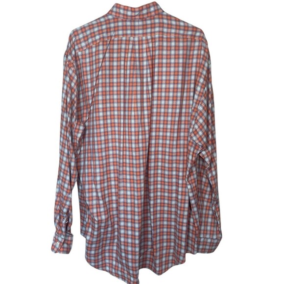 Ralph Lauren Shirt Mens Large Orange Checks Plaid Button‎ Down Pony Logo Blake - Picture 2 of 12